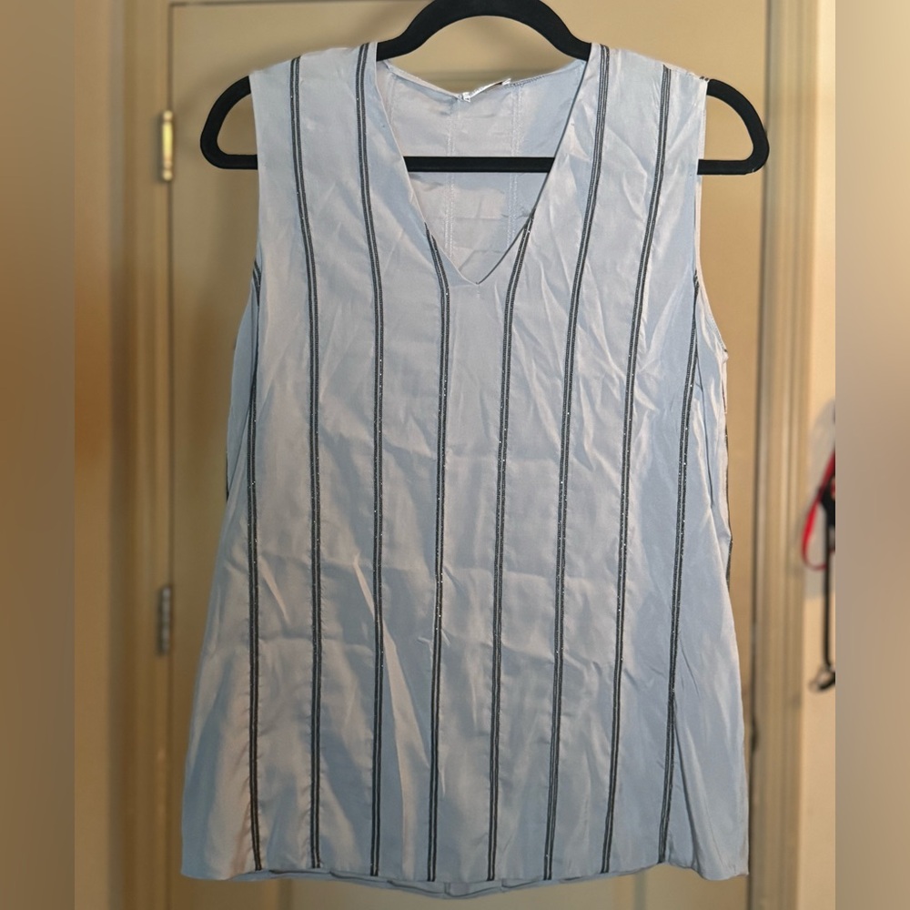 Brunello Cucinelli Light Blue Monili Bead Sleeveless Tank